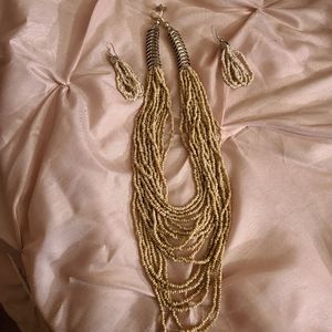 Costume earrings and necklace set-New